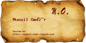 Mussil Omár névjegykártya
